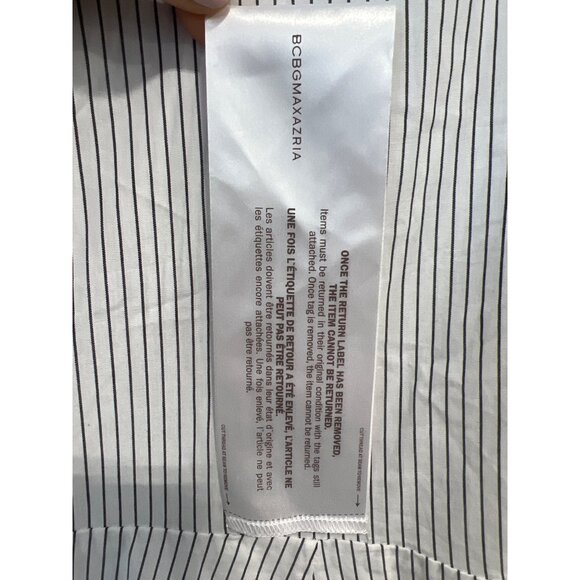 BCBGMAXAZRIA Button Front Striped Midi Dress Womens Small White Black Formal NEW - Picture 10 of 15